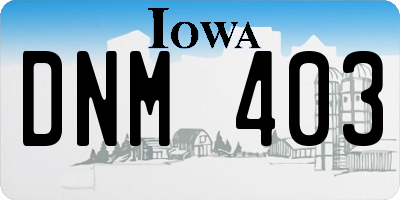 IA license plate DNM403