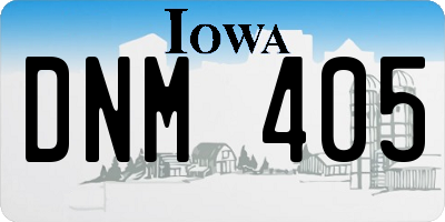 IA license plate DNM405