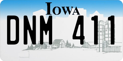 IA license plate DNM411