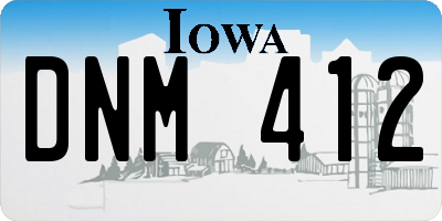 IA license plate DNM412