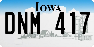 IA license plate DNM417