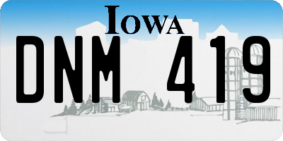 IA license plate DNM419