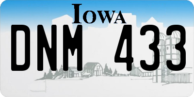 IA license plate DNM433