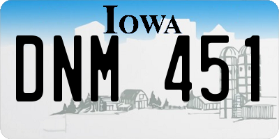 IA license plate DNM451
