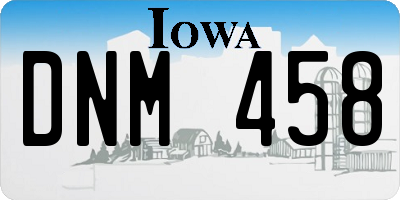 IA license plate DNM458
