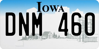 IA license plate DNM460