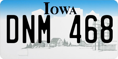 IA license plate DNM468