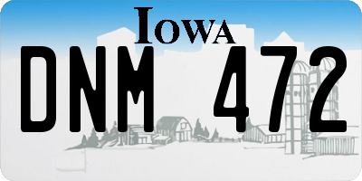 IA license plate DNM472