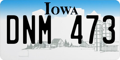 IA license plate DNM473