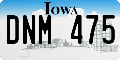 IA license plate DNM475