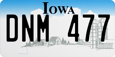 IA license plate DNM477