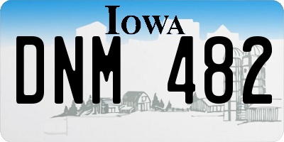 IA license plate DNM482