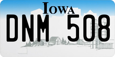 IA license plate DNM508
