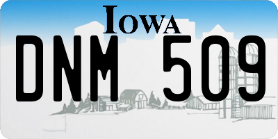 IA license plate DNM509