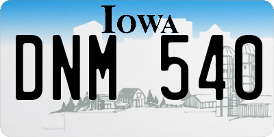IA license plate DNM540