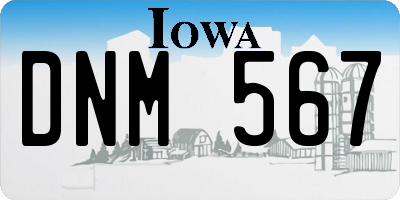 IA license plate DNM567