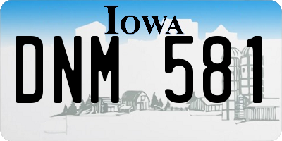 IA license plate DNM581