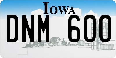 IA license plate DNM600