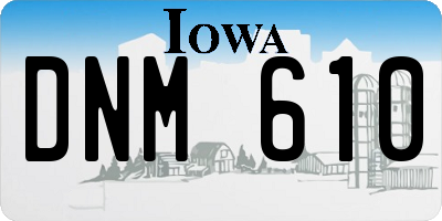 IA license plate DNM610