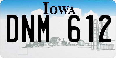 IA license plate DNM612