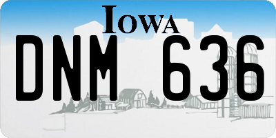 IA license plate DNM636