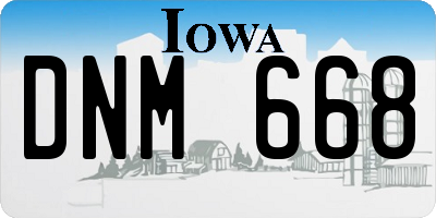 IA license plate DNM668