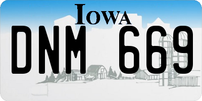 IA license plate DNM669
