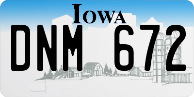 IA license plate DNM672