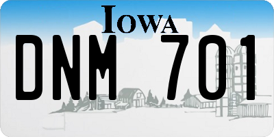 IA license plate DNM701