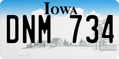 IA license plate DNM734