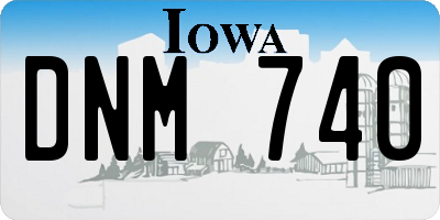 IA license plate DNM740