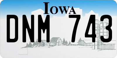 IA license plate DNM743