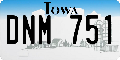 IA license plate DNM751