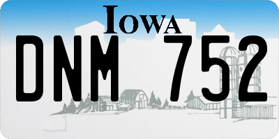 IA license plate DNM752