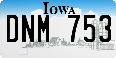 IA license plate DNM753