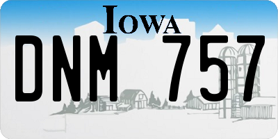 IA license plate DNM757