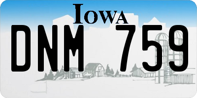 IA license plate DNM759