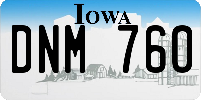 IA license plate DNM760