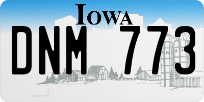 IA license plate DNM773