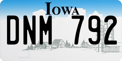 IA license plate DNM792