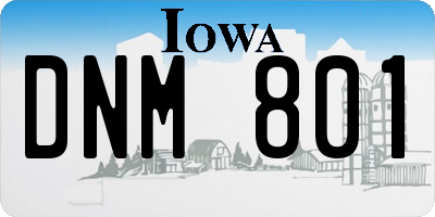 IA license plate DNM801