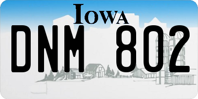 IA license plate DNM802