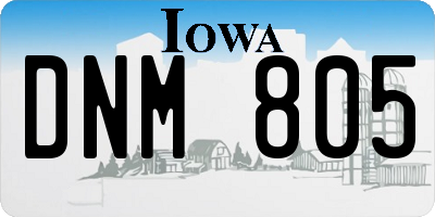 IA license plate DNM805