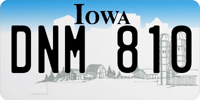 IA license plate DNM810