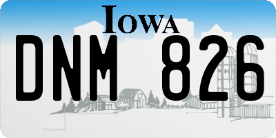 IA license plate DNM826