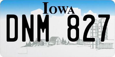 IA license plate DNM827