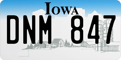 IA license plate DNM847