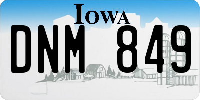 IA license plate DNM849