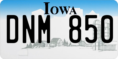 IA license plate DNM850
