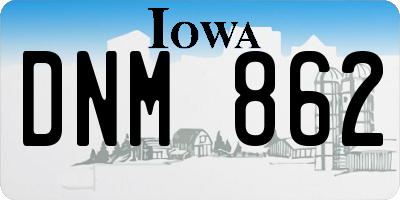 IA license plate DNM862